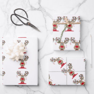 Rudolph Christmas Lights Reindeer Geschenkpapier Set
