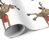 Rudolph Christmas Reindeer Wrapping Paper Geschenkpapier (Rolleneckpunkt)