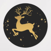 Rudolph Classic: Eleganter Gold und Black Glitzer Etiketten (Design 2)