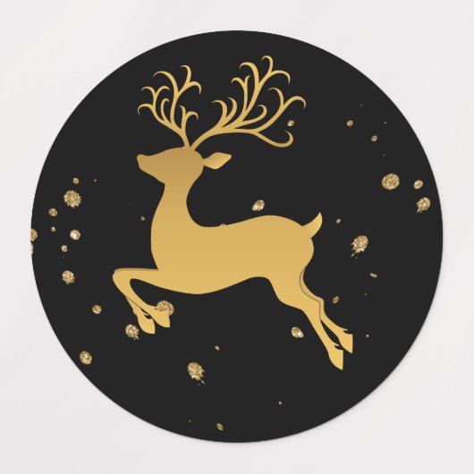 Rudolph Classic: Eleganter Gold und Black Glitzer Etiketten (Design 2)