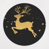 Rudolph Classic: Eleganter Gold und Black Glitzer Etiketten (Design 1)