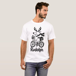 Rudolph das Rentier beim Fahrradfahren T-Shirt