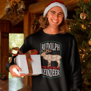 Rudolph das rote Fleisch-Rentier Sweatshirt