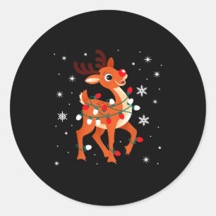 Rudolph Das Rote Nasen Rentier Für Kinder Und Weih Runder Aufkleber