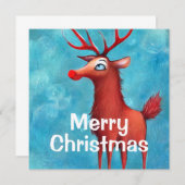 Rudolph der Rotnasen-Rentiere Einladung (Vorne/Hinten)