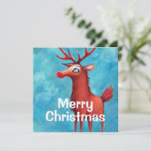 Rudolph der Rotnasen-Rentiere Einladung (Stehend Vorderseite)