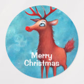 Rudolph der Rotnasen-Rentiere Etiketten (Design 1)