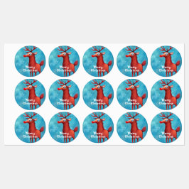 Rudolph der Rotnasen-Rentiere Etiketten