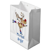 Rudolph Die Rentier Roller-Skaten Mittlere Geschenktüte (Vorderseite Schrägansicht)