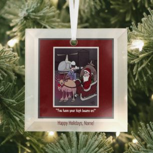 Rudolph Die rot-nasen-quadratische Glasverzierung Ornament Aus Glas