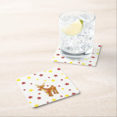 Rudolph, die roten, nussten Rentiere Weihnachtsste Rechteckiger Pappuntersetzer (Vor Ort)