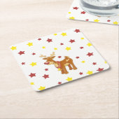 Rudolph, die roten, nussten Rentiere Weihnachtsste Rechteckiger Pappuntersetzer (angewinkelt)