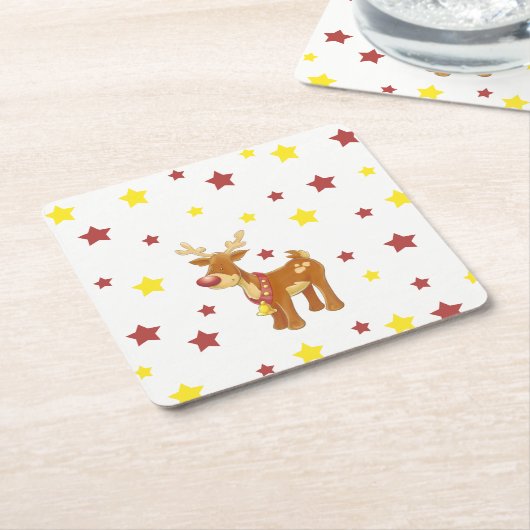 Rudolph, die roten, nussten Rentiere Weihnachtsste Rechteckiger Pappuntersetzer (angewinkelt)