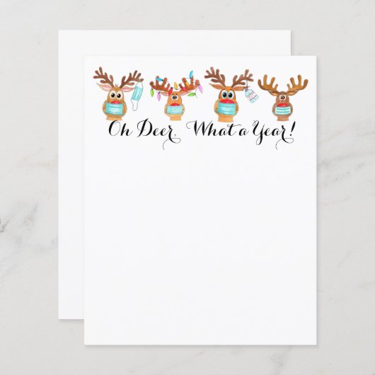 Rudolph Face Masked Reindeer Weihnachtsbrief (Vorne/Hinten)