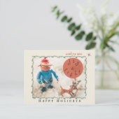 Rudolph & Friends Holiday Postkarte (anpassbar) (Stehend Vorderseite)