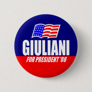 Rudolph Giuliani für Präsidenten 08 Knopf Button