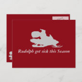 Rudolph got krank in dieser Saison lustige Postkar Postkarte (Vorne/Hinten)