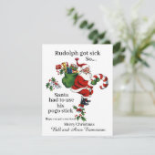 Rudolph Got Sick Holiday Weihnachtskarte Feiertagskarte (Stehend Vorderseite)