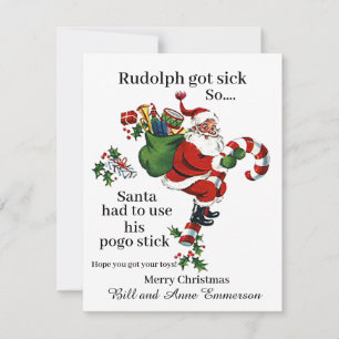 Rudolph Got Sick Holiday Weihnachtskarte Feiertagskarte