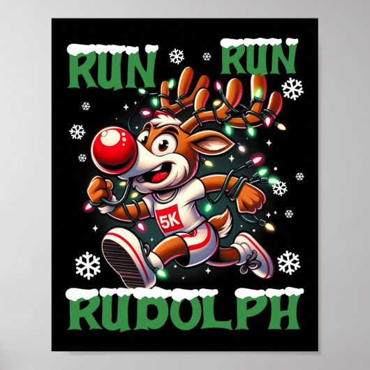 Rudolph Holiday Team Lauf 5 k Run Poster (Vorne)