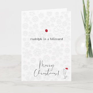Rudolph im Schneesturm Weihnachtskarte Dankeskarte