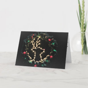 Rudolph im Weihnachtskranz Weihnachtskarte Feiertagskarte
