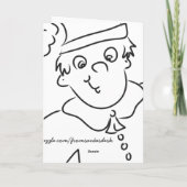 Rudolph in Snowy-Fenster Feiertagskarte (Rückseite)