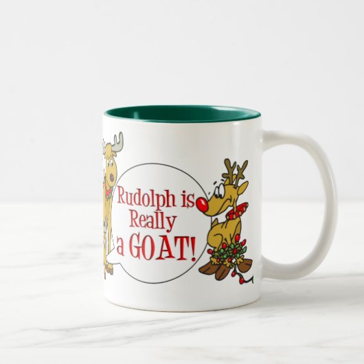 Rudolph ist eine Ziege, Stil 3 Zweifarbige Tasse (Rechts)