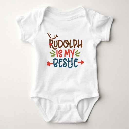 Rudolph ist mein Bestie Baby Strampler (Vorderseite)