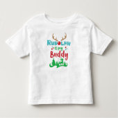 Rudolph ist mein Buddy, Rentier, Antler, Weihnacht Kleinkind T-shirt (Vorderseite)