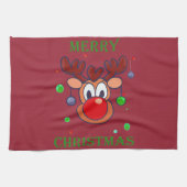 Rudolph-Merry-Christmas Geschirrtuch (Horizontal)