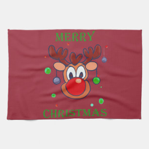 Rudolph-Merry-Christmas Geschirrtuch