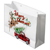 Rudolph Merry Christmas - Gift Bag Große Geschenktüte (Vorderseite Schrägansicht)