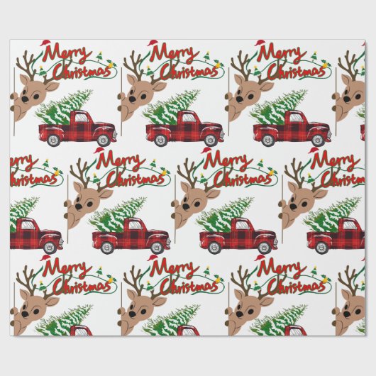 Rudolph Merry Christmas - Matte Wrapping Paper Geschenkpapier (Flach)
