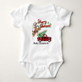 Rudolph Merry Christmas-Personalized Baby Bodysuit Baby Strampler (Vorderseite)