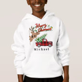Rudolph Merry Christmas - Personalized Kids Hoodie (Vorderseite)