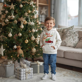 Rudolph Merry Christmas - Personalized Kids Hoodie