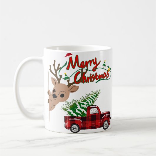 Rudolph Merry Christmas - Personalized Mug Kaffeetasse (Links)