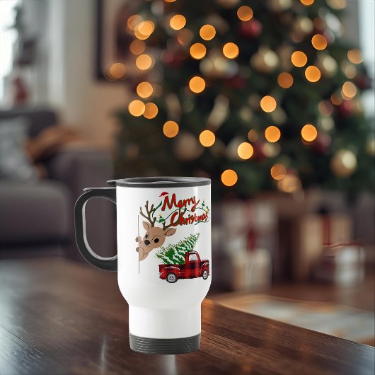 Rudolph Merry Christmas - Personalized Travel Mug Reisebecher