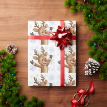 Rudolph mit blauen Schneeflocken