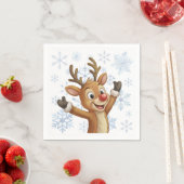 Rudolph mit blauen Schneeflocken Serviette (Beispiel)