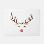 Rudolph mit Blume Fußmatte (Vorderseite)