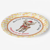 Rudolph mit der roten Nase Pappteller (Schrägansicht)