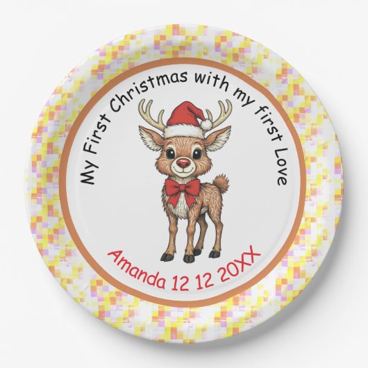 Rudolph mit der roten Nase Pappteller (Vorderseite)