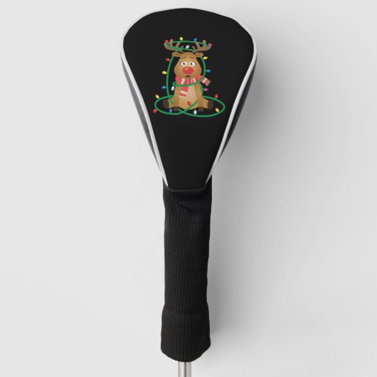 Rudolph mit Weihnachtsbeleuchtung Golf Headcover (Vorderseite)