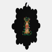 Rudolph mit Weihnachtsbeleuchtung Ornament Karte (Rechts)