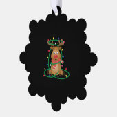 Rudolph mit Weihnachtsbeleuchtung Ornament Karte (Linke Ecke)