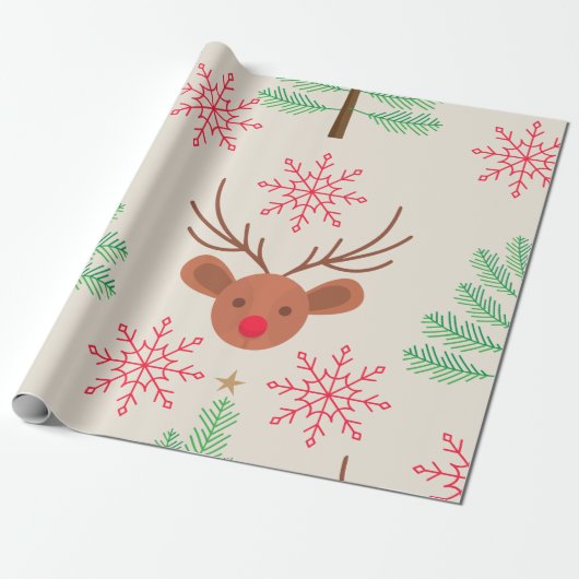 Rudolph, Moderne Weihnachten Geschenkpapier (Ungerollt)