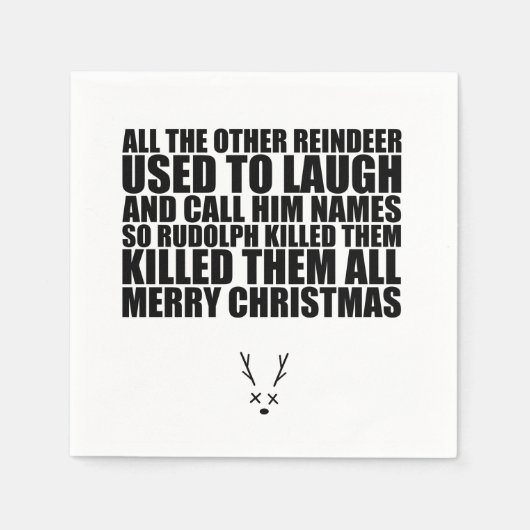 Rudolph Napkins | Snarky Christmas Napkins Serviette (Vorderseite)