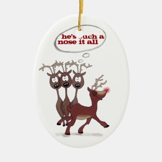 Rudolph "Nase es alle" *CUSTOMIZABLE* Verzierung Keramikornament (Vorne)